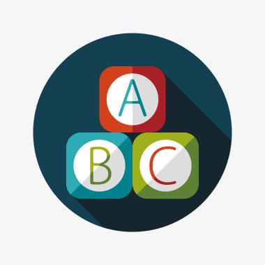 Uzun Gölge, eps 10 ile ABC blokları düz simgesi