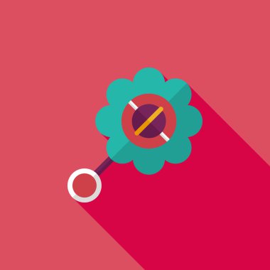 Bebek çıngırağı uzun gölge, eps 10 düz simgesiyle