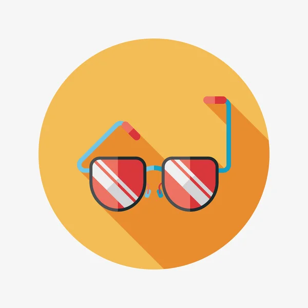 Icono plano de gafas de sol con sombra larga — Vector de stock