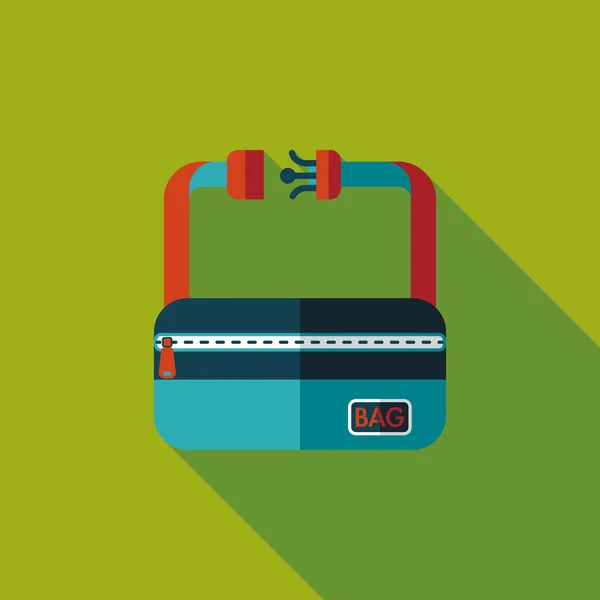 Väska, flat ikonen med långa skugga — Stock vektor