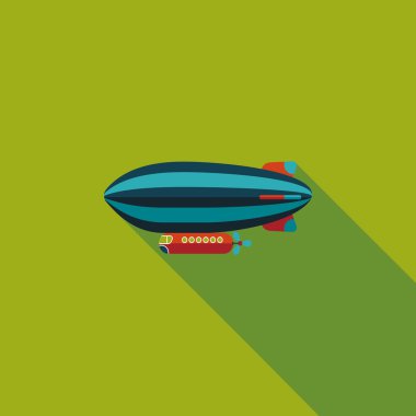 Zeplin uzun gölge düz simgesi