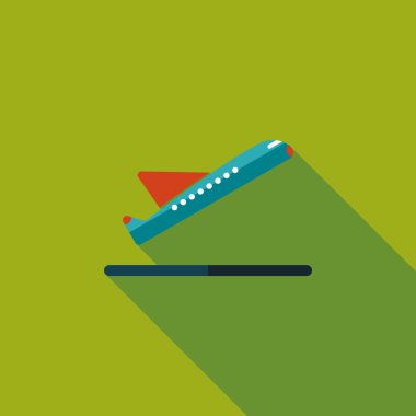 uzun gölge ile uçak düz simgesi