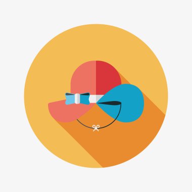 kadın şapka uzun gölge düz simgesiyle