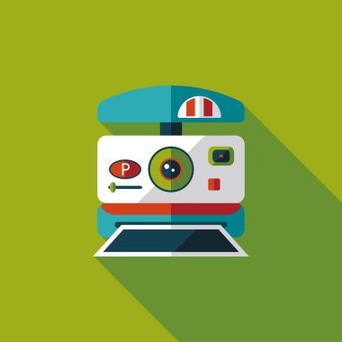 uzun gölge ile kamera düz simgesi