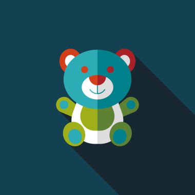 oyuncak ayı uzun gölge, eps 10 düz simgesi