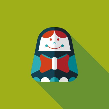 Rus bebek uzun gölge, eps 10 düz simgesi