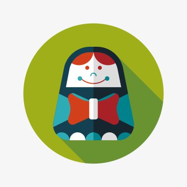 Rus bebek uzun gölge, eps 10 düz simgesi