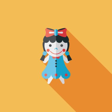 Uzun Gölge, eps 10 ile kız bebek oyuncak düz simgesi