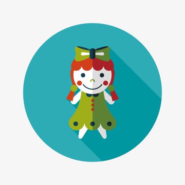 Uzun Gölge, eps 10 ile kız bebek oyuncak düz simgesi