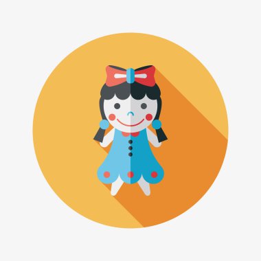 Uzun Gölge, eps 10 ile kız bebek oyuncak düz simgesi