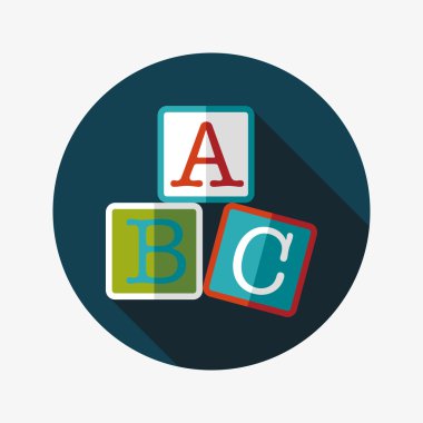 Uzun Gölge, eps10 ile ABC blokları düz simgesi