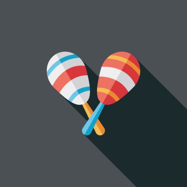 Uzun Gölge, eps10 ahşap rattle düz simgesi