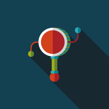 Bebek çıngırağı düz simgesi ile uzun gölge, eps10