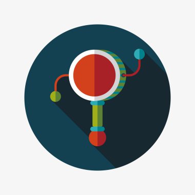 Bebek çıngırağı düz simgesi ile uzun gölge, eps10