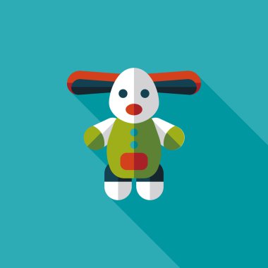 oyuncak köpek düz simgesi ile uzun gölge, eps10