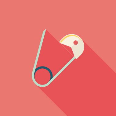 çengelli iğne ile uzun gölge, eps 10 düz simgesi