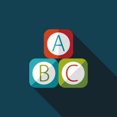 Uzun Gölge, eps 10 ile ABC blokları düz simgesi