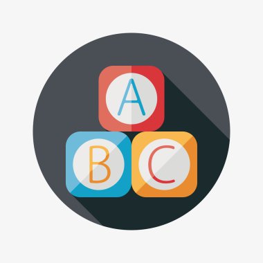 Uzun Gölge, eps 10 ile ABC blokları düz simgesi