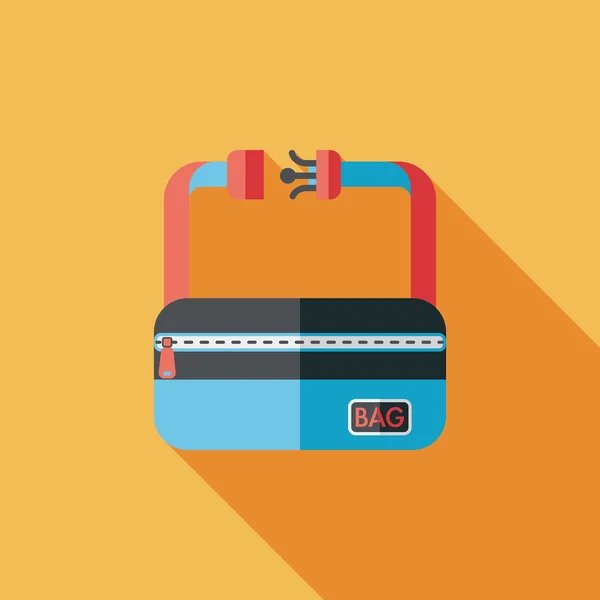 Travel bag, flat icon with long shadow — Stock Vector