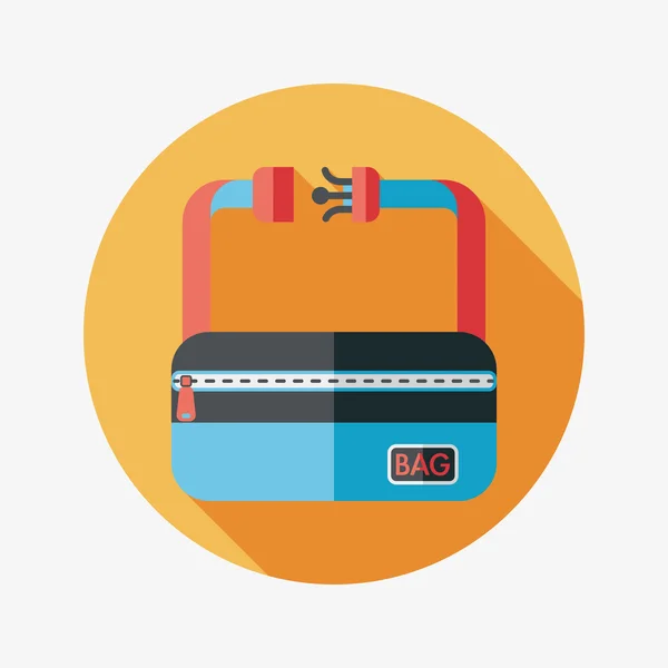 Väska, flat ikonen med långa skugga — Stock vektor
