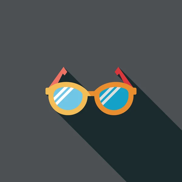 Ícone plano de óculos com sombra longa, eps10 — Vetor de Stock