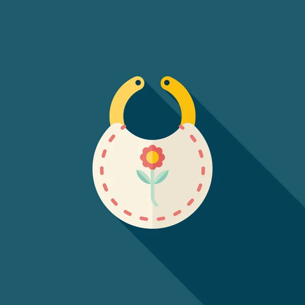 Baby bib flat icon with long shadow, EPS 10 — стоковый вектор