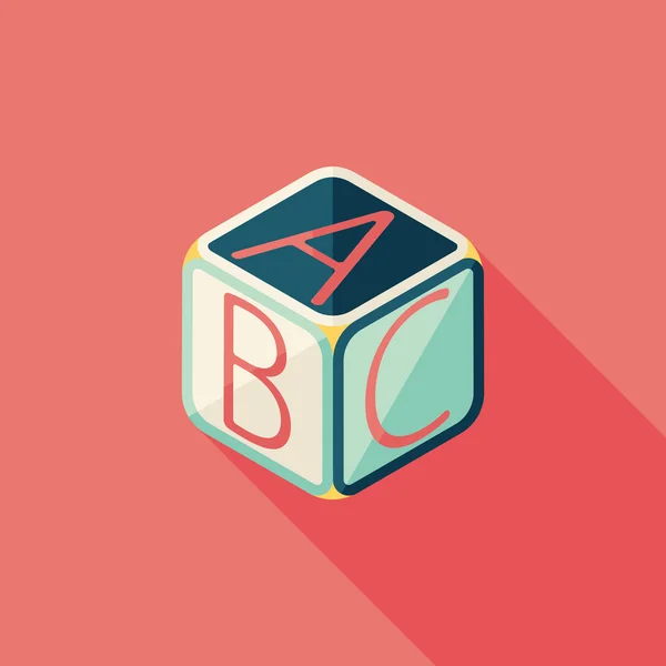 ABC blocks flat icon with long shadow, EPS 10 — стоковый вектор