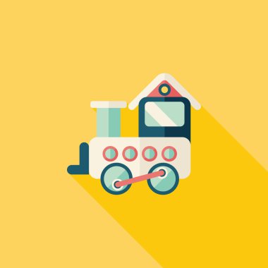 Tren oyuncak uzun gölge, eps 10 düz simgesiyle