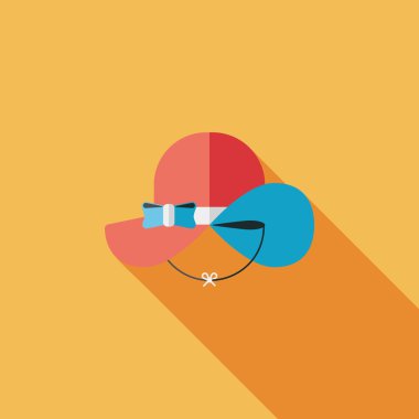 kadın şapka uzun gölge düz simgesiyle