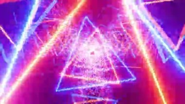 Flying through colorful triangles. Looped animation