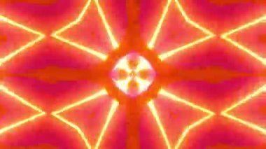 VJ döngüsü neon kaleydoskop. Döngü Canlandırması.