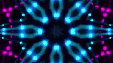 VJ döngüsü neon kaleydoskop. Döngü Canlandırması.