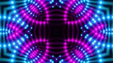VJ döngüsü neon kaleydoskop. Döngü Canlandırması.