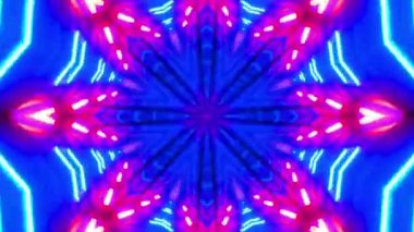 VJ döngüsü neon kaleydoskop. Döngü Canlandırması.