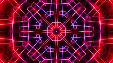 VJ döngüsü neon kaleydoskop. Döngü Canlandırması.
