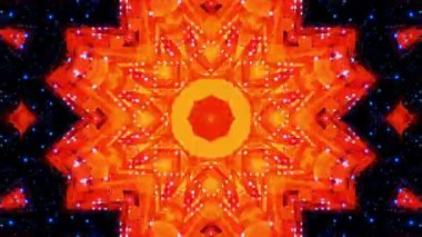 VJ döngüsü neon kaleydoskop. Döngü Canlandırması.