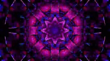VJ döngüsü neon kaleydoskop. Döngü Canlandırması.