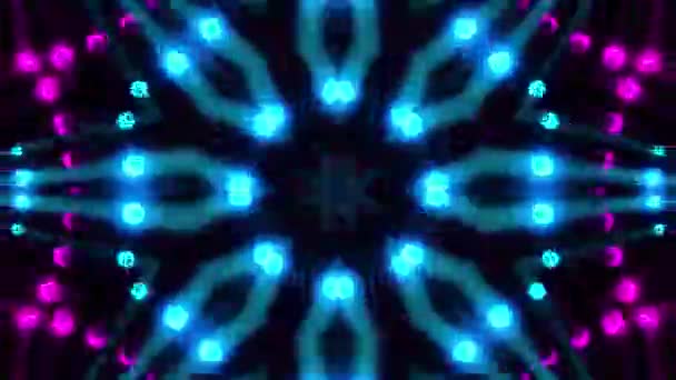 Hurok Neon Kaleidoszkóp Looping Animáció — Stock videók
