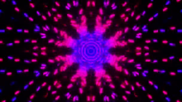 Neon Glowing Kaleidoscope Looped Animation — Stock Video