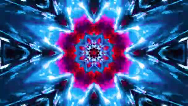 Neon Glowing Kaleidoscope Looped Animation — 图库视频影像