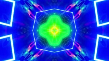 VJ döngüsü neon kaleydoskop. Döngü Canlandırması.
