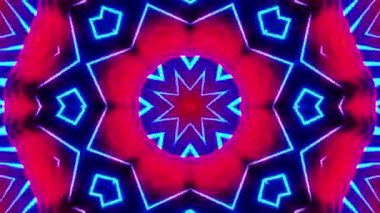 Neon parlayan kaleydoskop. Döngülü canlandırma