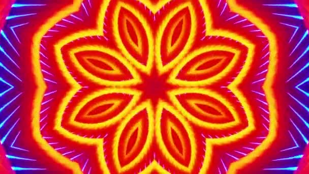 Neon Glowing Kaleidoscope Looped Animation — ストック動画