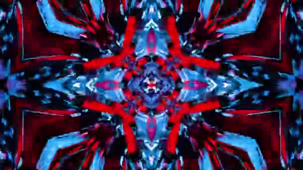 Neon Izzó Kaleidoszkóp Körkörös Animáció — Stock videók