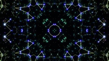 VJ döngüsü neon kaleydoskop. Döngü Canlandırması.