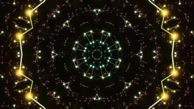 VJ döngüsü neon kaleydoskop. Döngü Canlandırması.