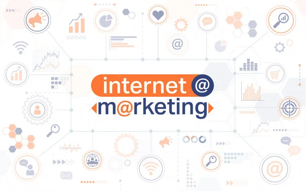 Internet marketing horizontal web banner — Vector de stock