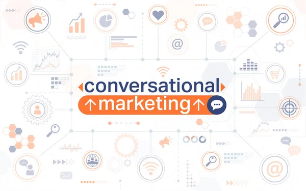 Marketing conversacional banner web horizontal — Vetor de Stock