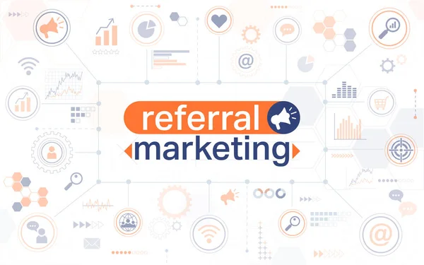Banner web horizontal de marketing de referencia — Vector de stock