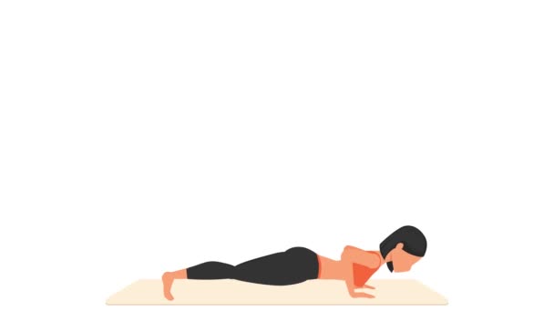 Faz exercício físico. Exercício feminino no tapete — Vídeo de Stock